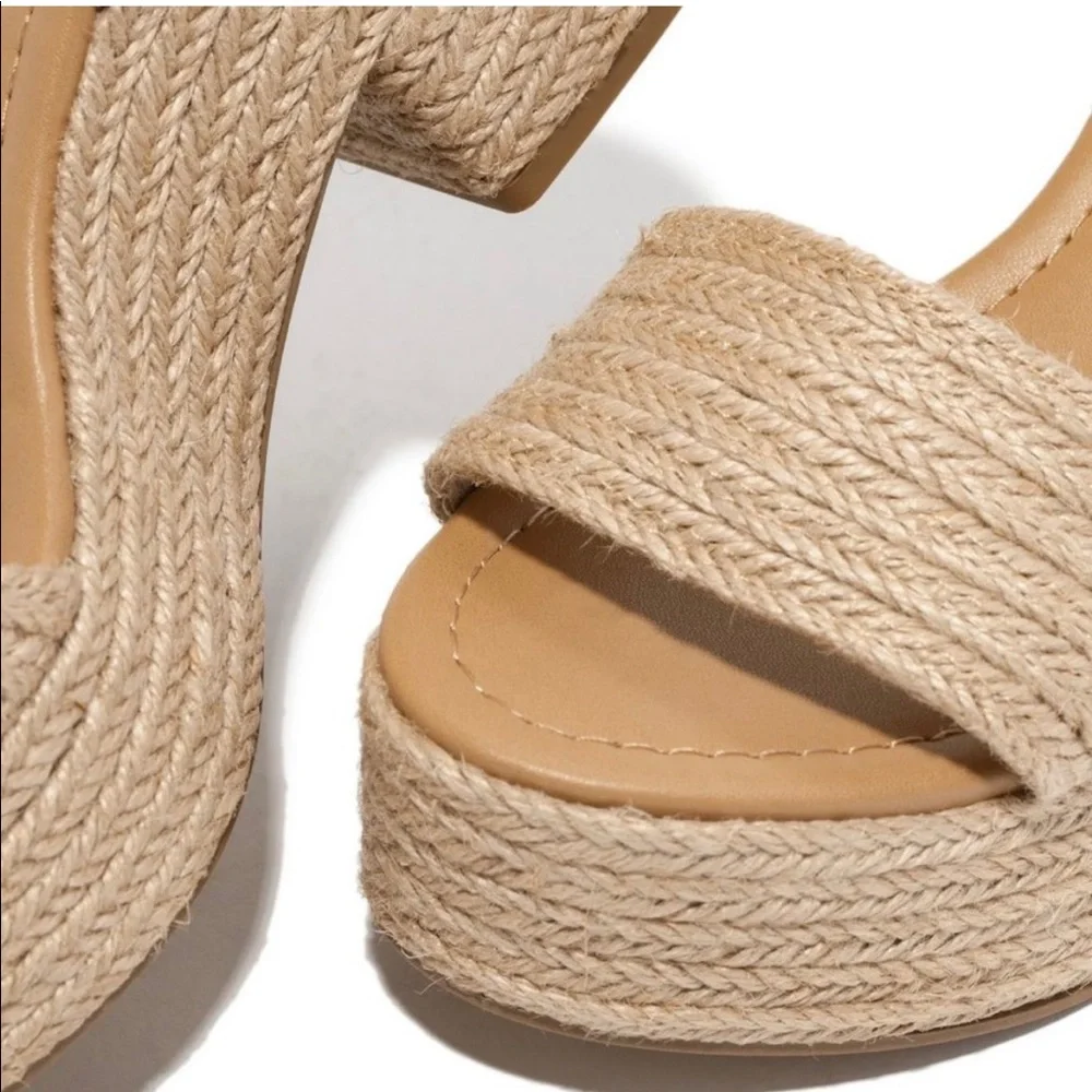 Jute Ankle Strap Platform Block Heel Sandal - Picture 5 of 14